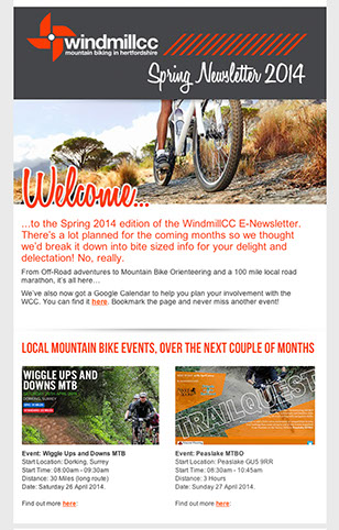 Mike Higgs | Electronic Delivery | Windmill Cycle Club HTML Email 01